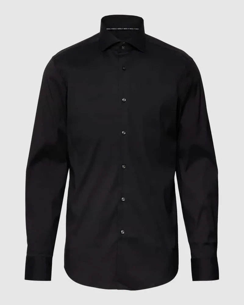 HUGO BOSS Slim Fit Business-Hemd mit Stretch-Anteil Modell 'Hank Hai Black