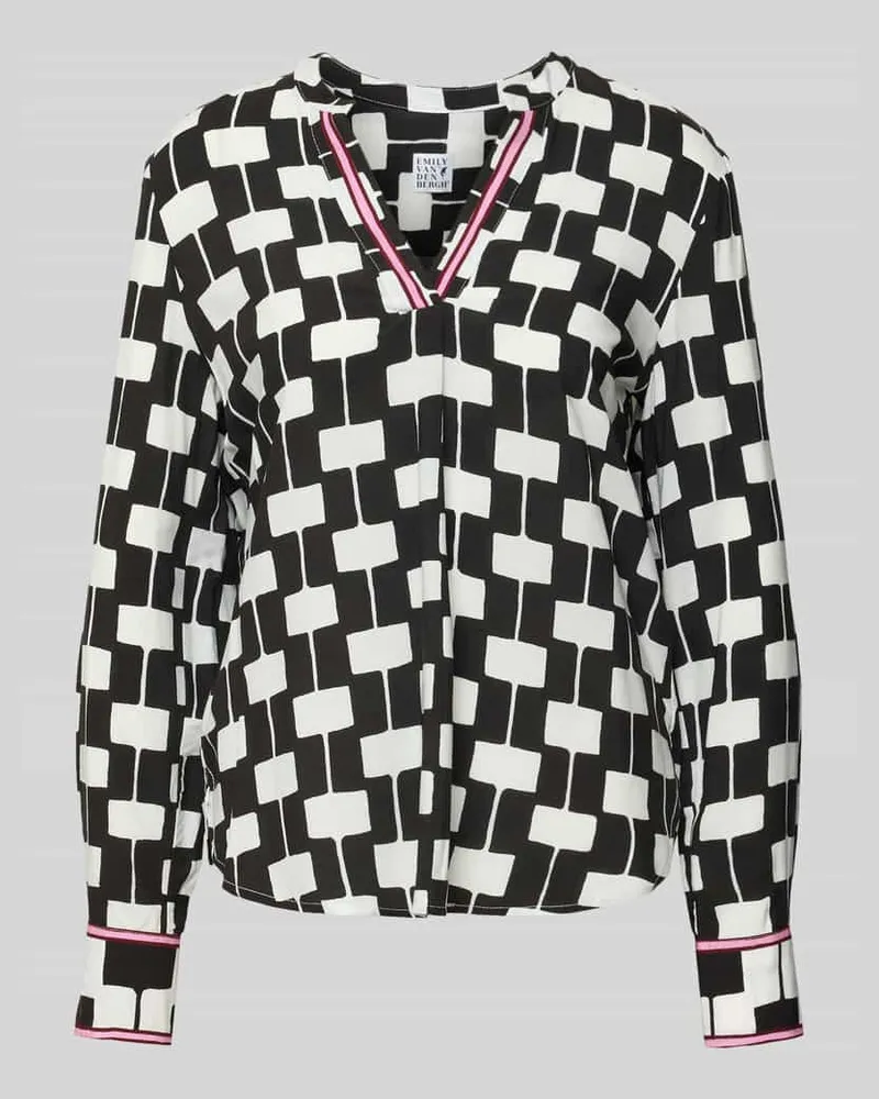 Emily van den Bergh Blusenshirt mit V-Ausschnitt Black