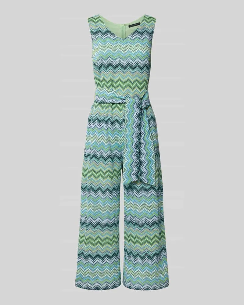 Betty Barclay Jumpsuit mit Bindegürtel und V-Ausschnitt Royal