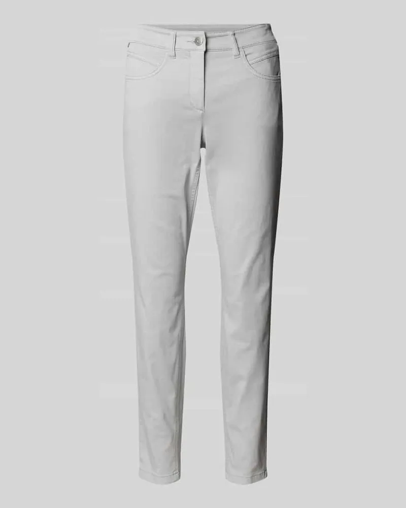 Luisa Cerano Slim Fit Jeans im 5-Pocket-Design Silber