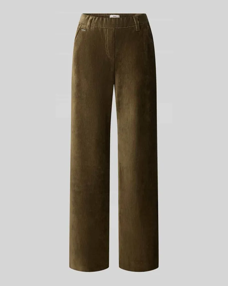 Brax Regular Fit Cordhose mit Bundfalten Modell 'MAINE Oliv