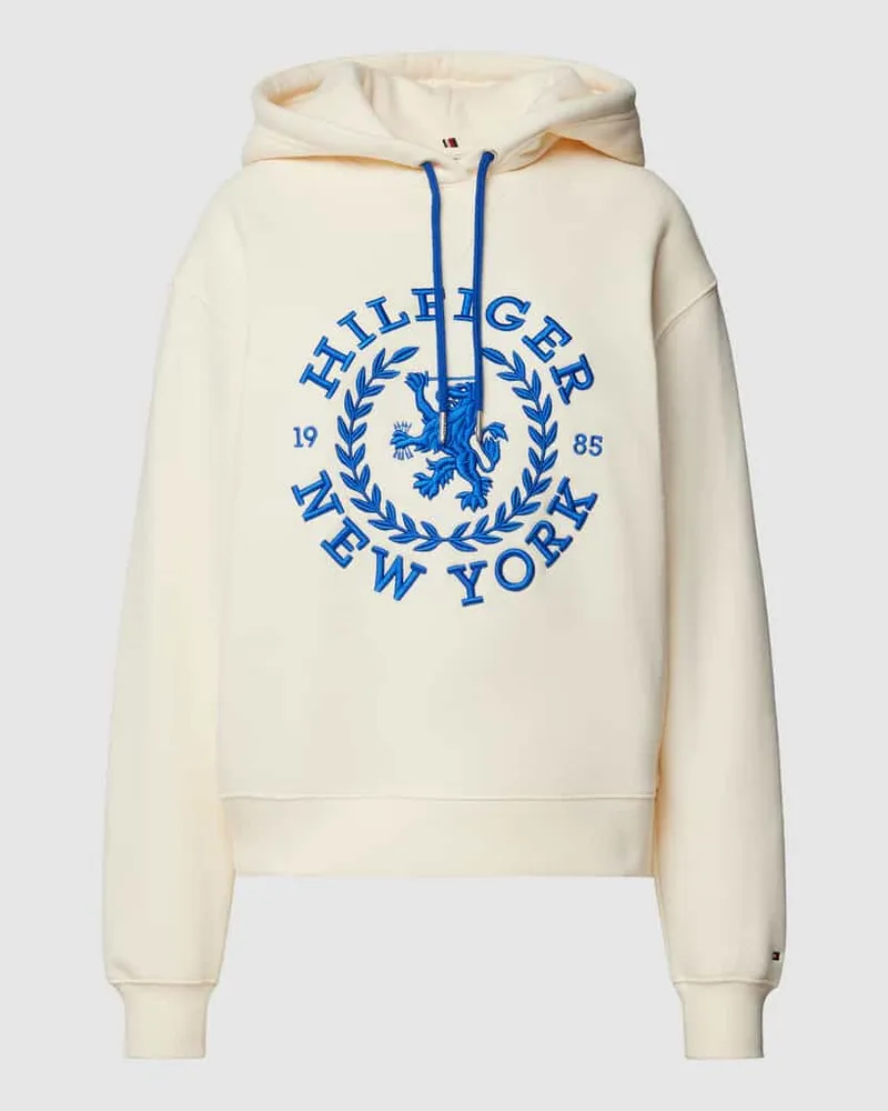 Tommy Hilfiger Hoodie mit Label-Motiv-Print Ecru