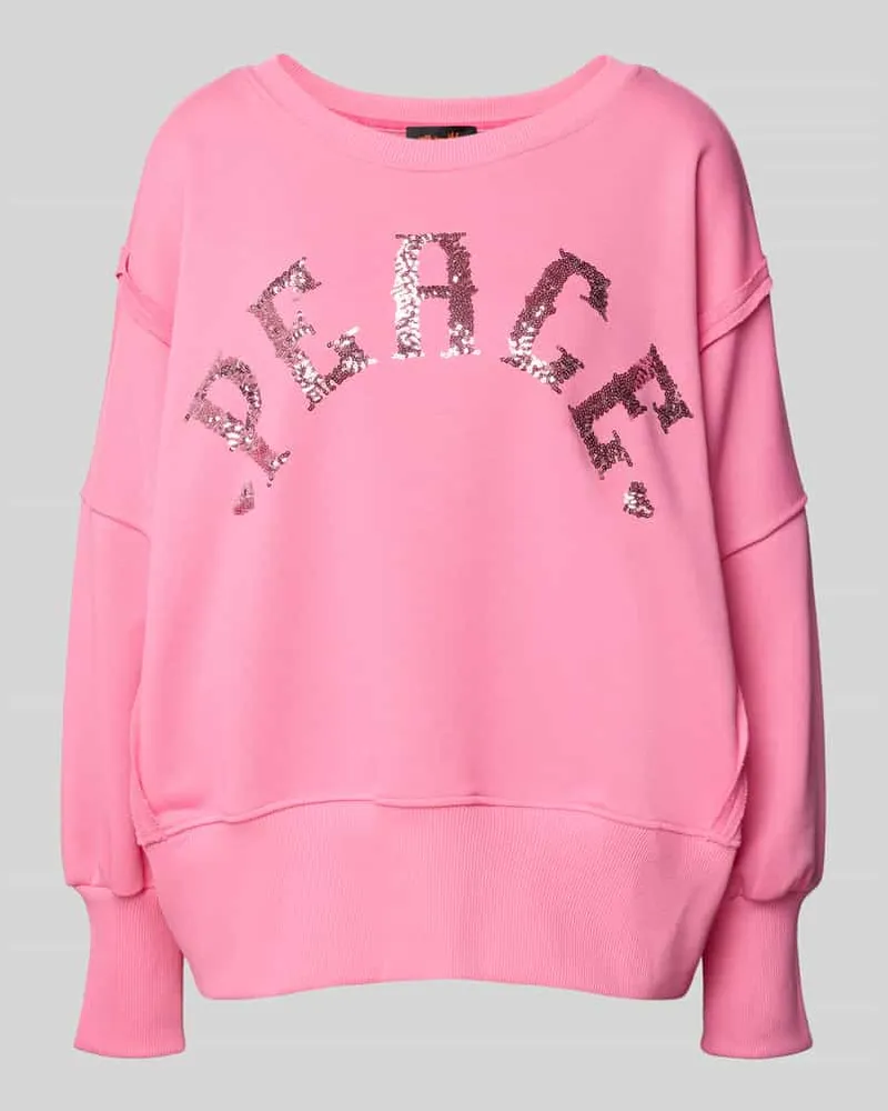 Miss Goodlife Oversized Sweatshirt aus reiner Baumwolle mit Statement-Stitching Rosa