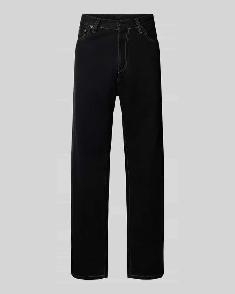 Carhartt WIP Straight Leg Jeans im 5-Pocket-Design Modell 'AARON Black