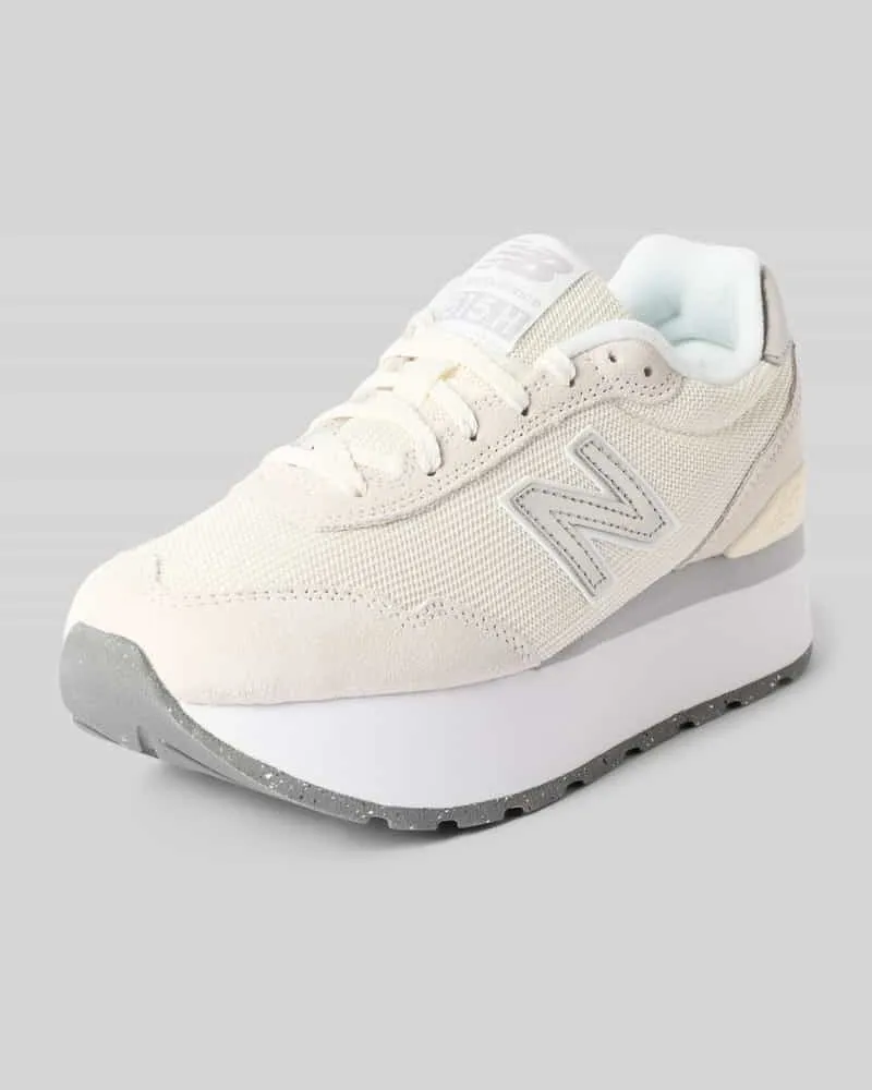 New Balance Sneaker aus Leder-Mix mit Plateau Beige