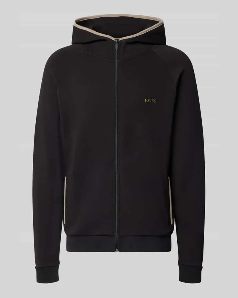 HUGO BOSS Regular Fit Sweatjacke aus Baumwoll-Mix Black