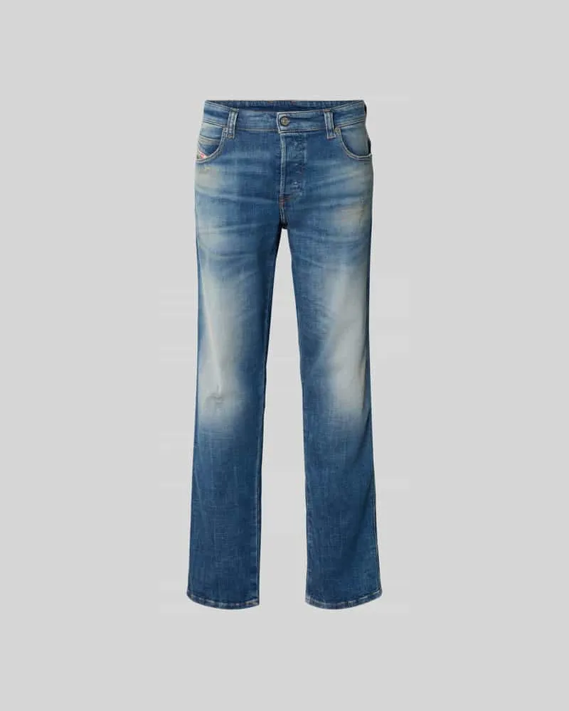 Diesel Straight Fit Jeans aus Baumwoll-Mix Hellblau