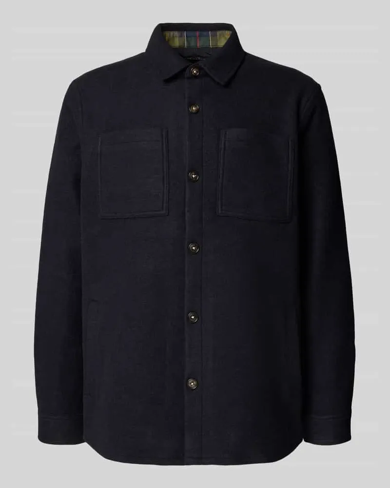 Barbour Regular Fit Hemdjacke mit Woll-Anteil Modell 'MARLOW Marine