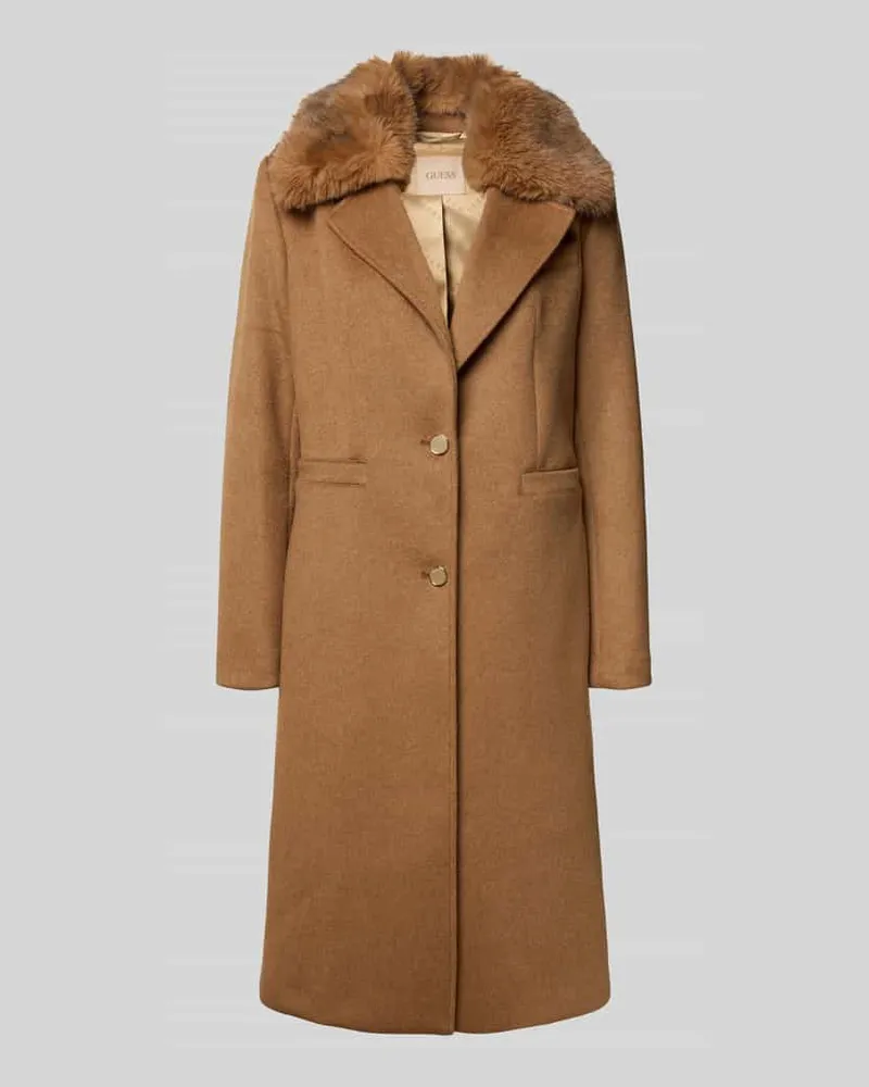 Guess Regular Fit Mantel mit Reverskragen Modell 'Karole Camel