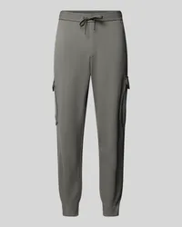 HUGO BOSS Tapered Fit Cargohose mit Gesäßtasche Modell 'Urbanex Graphit