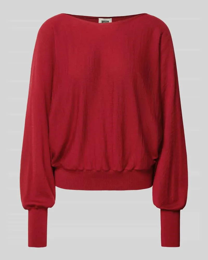 Drykorn Oversized Strickpullover mit U-Boot-Ausschnitt Modell 'GERLINA Rostrot
