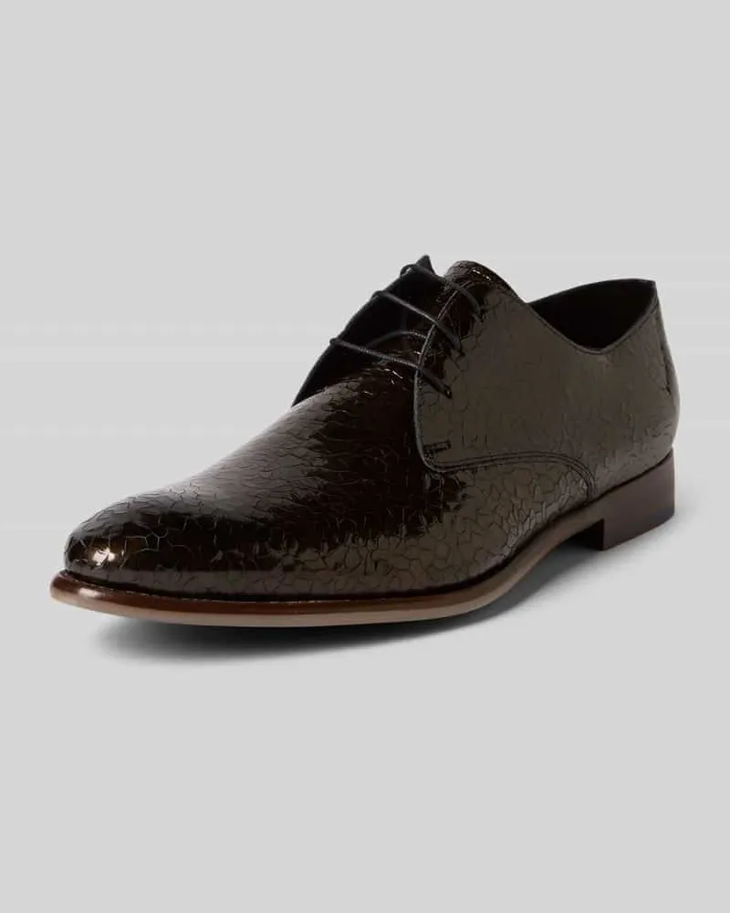 Floris van Bommel Lackschuhe mit Schnürung Modell 'De Stapper Dunkelbraun