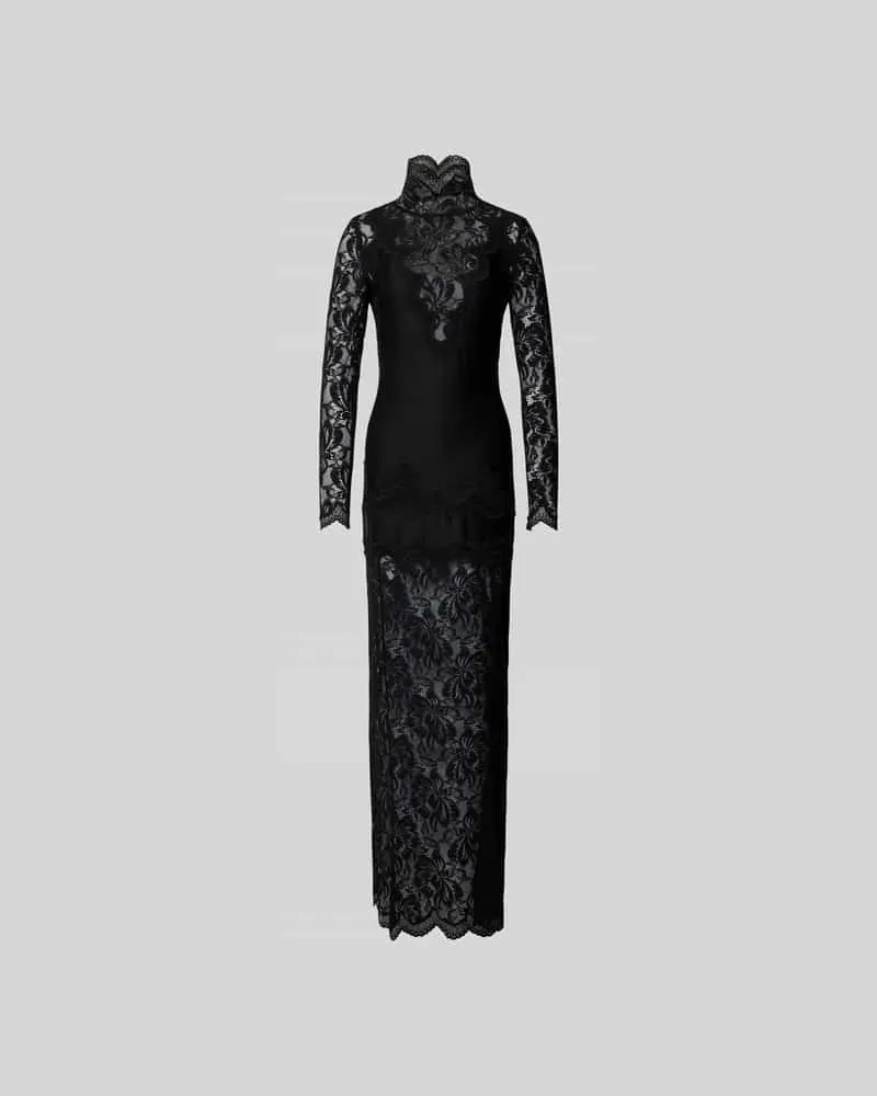 Paco Rabanne Maxikleid in semitransparentem Design Black