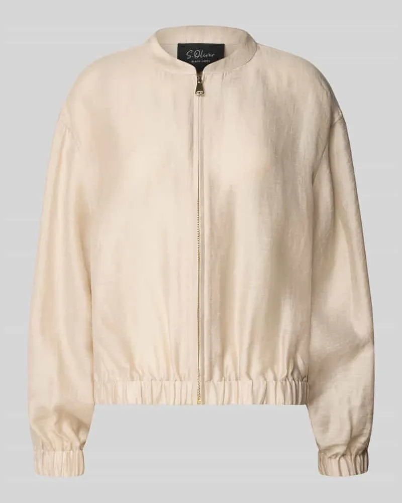 S.Oliver Relaxed Fit Blouson aus Lyocell-Leinen-Mix Sand