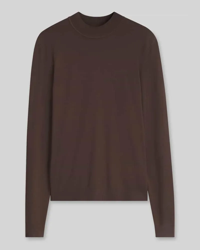 HUGO BOSS Regular Fit Pullover aus Viskose-Mix Modell 'San Marc-CV Dunkelbraun