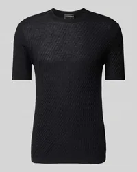 Emporio Armani T-Shirt mit gerippten Abschlüssen Black