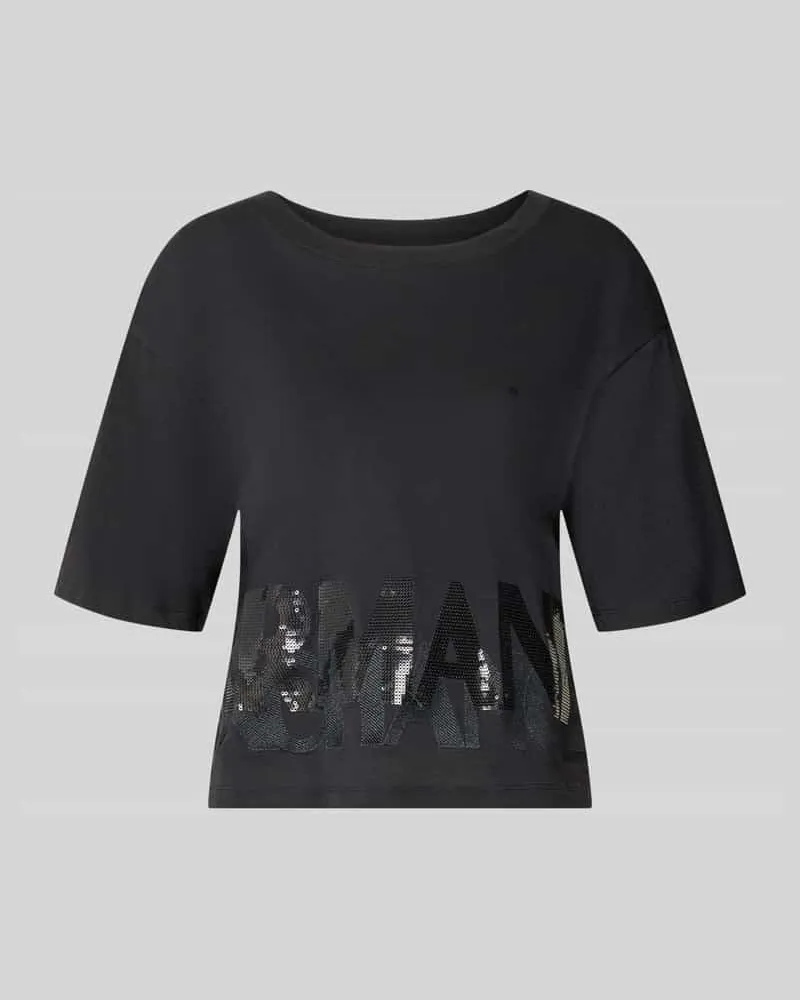 Armani Exchange T-Shirt mit Paillettenbesatz Black