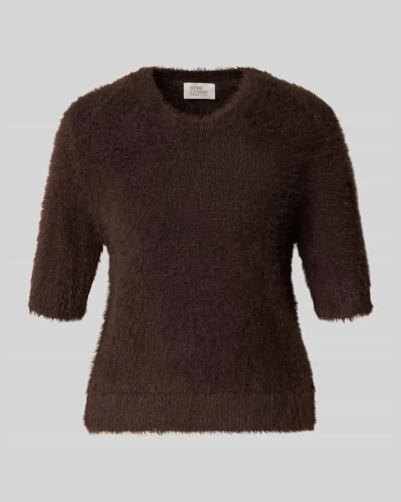 Vera Mont Regular Fit Pullover aus Baumwoll-Mix Dunkelbraun