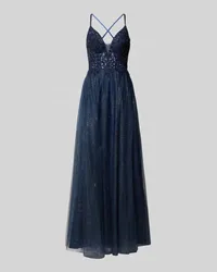 LUXUAR Abendkleid mit Herz-Ausschnitt Dunkelblau