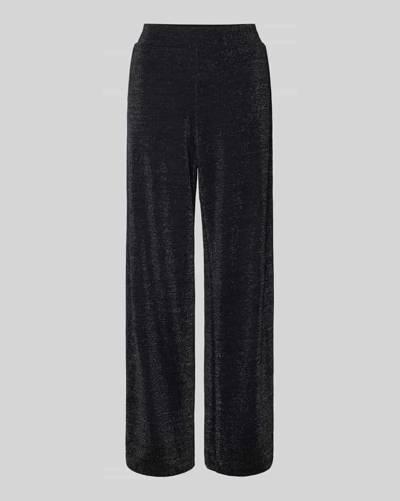 Milano Italy Stoffhose mit elastischem Bund Black