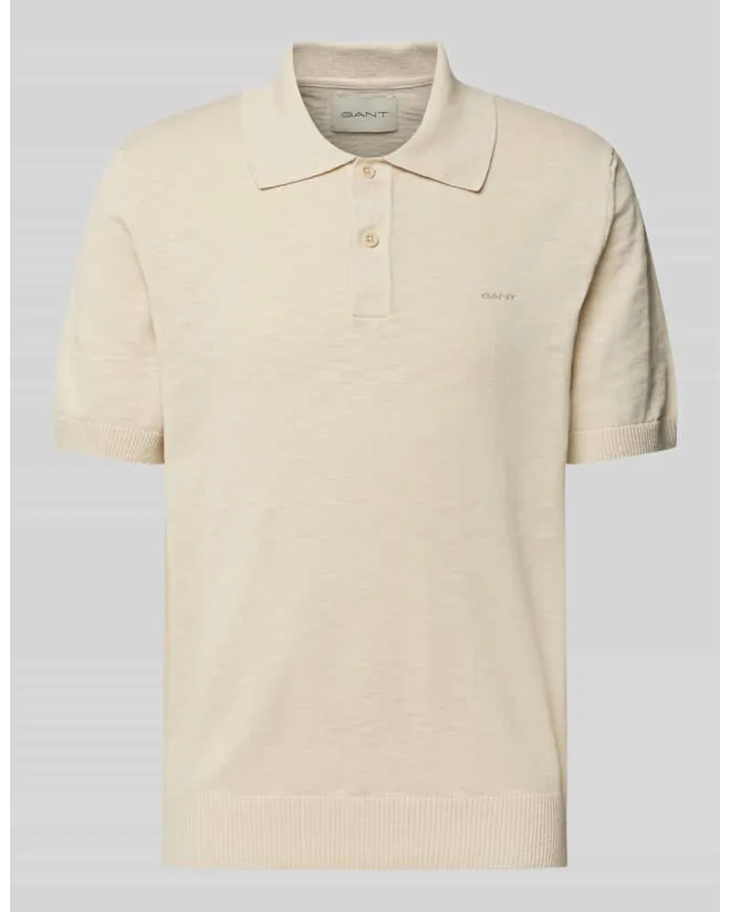 Gant Poloshirt in unifarbenem Design Sand