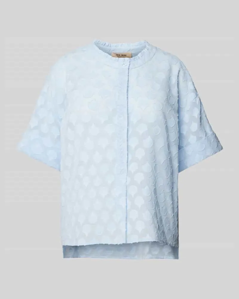 Mos Mosh Bluse mit Strukturmuster Modell 'Toba Hellblau
