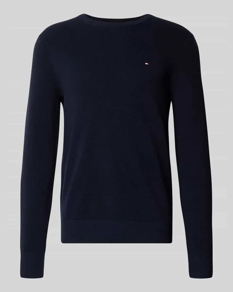Tommy Hilfiger Regular Fit Strickpullover aus reiner Baumwolle Marine
