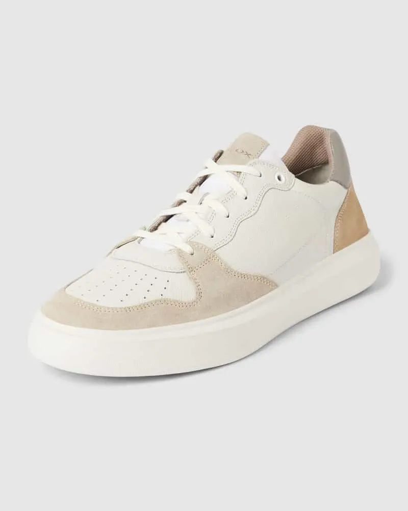 Geox Sneaker mit Schnürung in Two-Tone-Machart Weiss