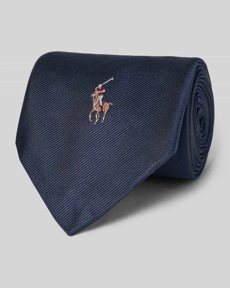 Ralph Lauren Seidenkrawatte mit Logo-Stitching Marine