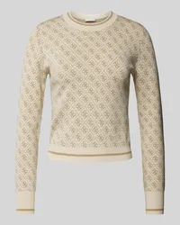 Guess Strickpullover mit Rundhalsausschnitt Modell 'LISE Offwhite