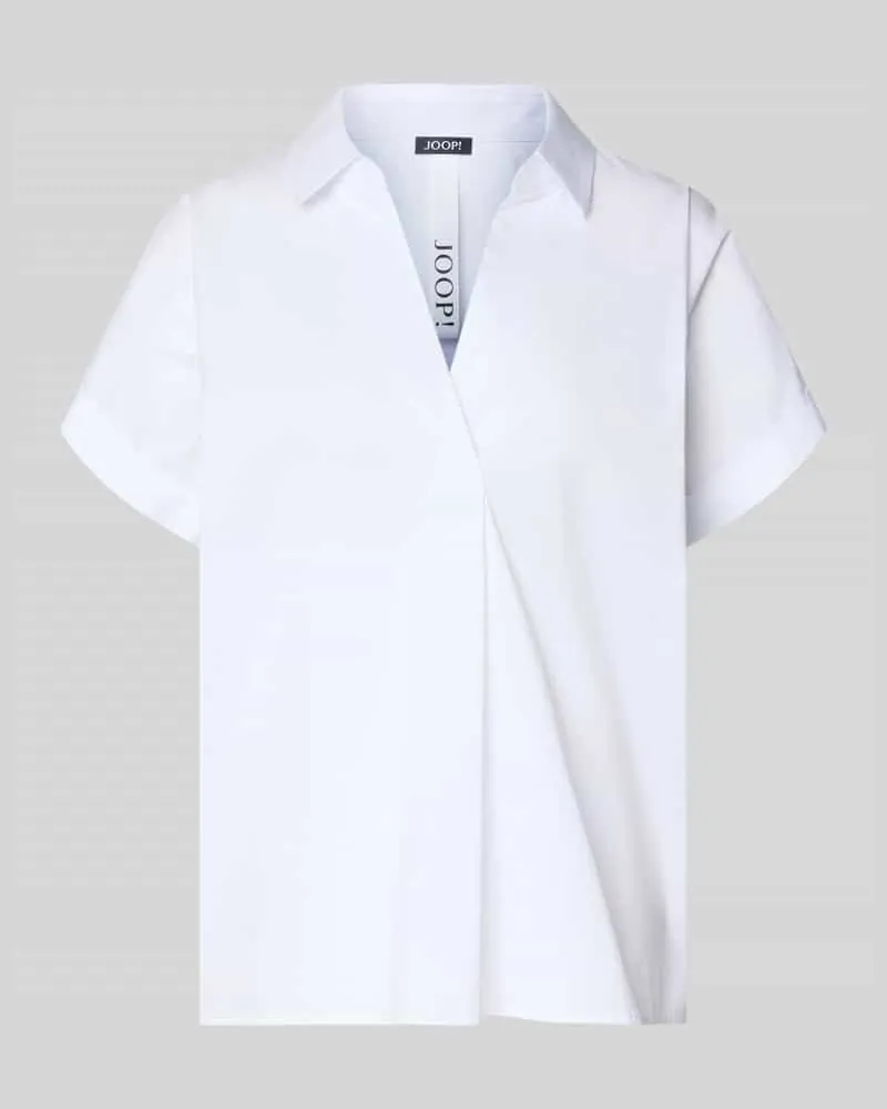 JOOP! Regular Fit Bluse mit V-Ausschnitt Modell 'Basilia Weiss