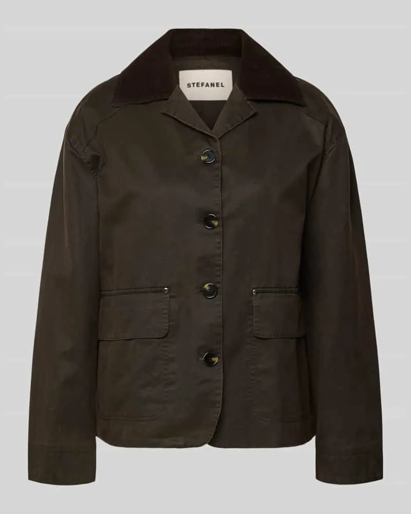 Stefanel Jacke mit Pattentaschen Schoko