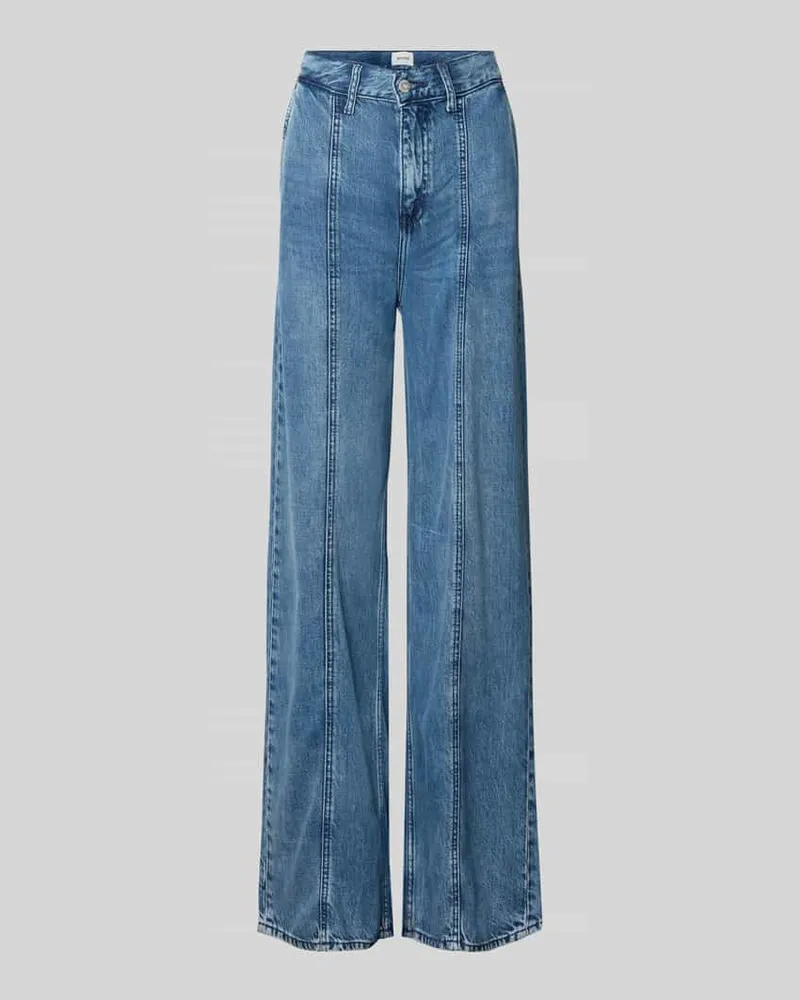 Mustang Wide Leg Jeans mit Ziernähten Modell 'Style Luise Jeansblau