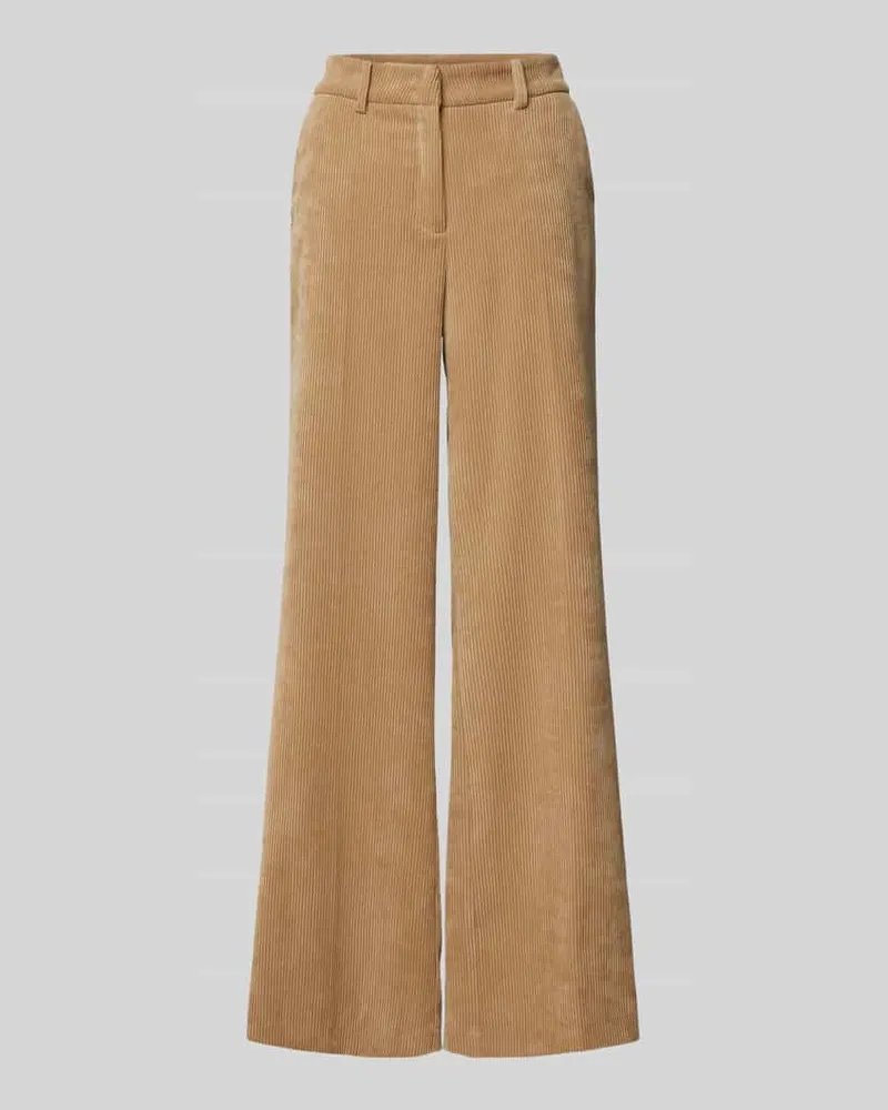 Cambio Wide Leg Cordhose mit Gürtelschlaufen Camel
