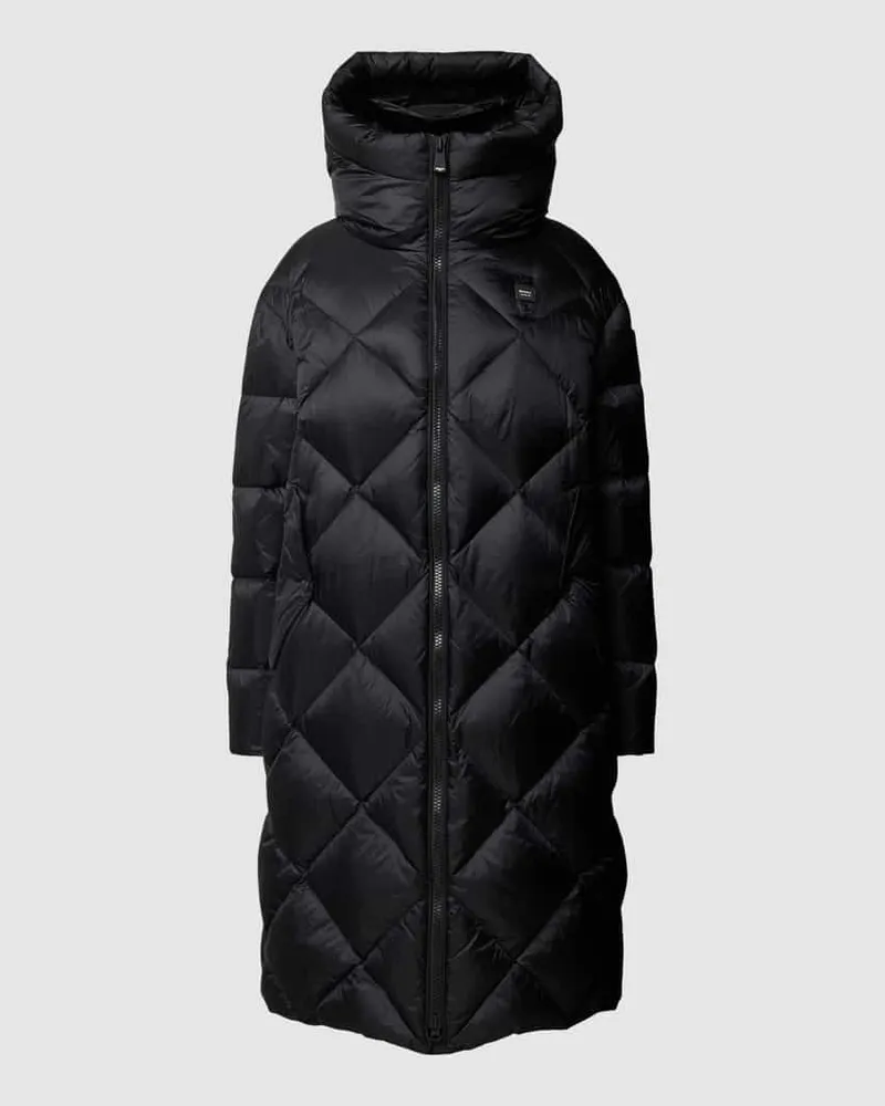 Blauer Steppmantel mit Zweiwege-Reißverschluss Black