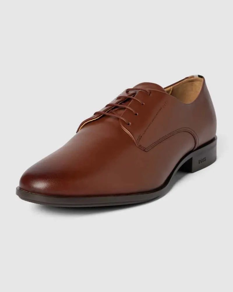 HUGO BOSS Derby-Schuhe aus Leder Modell 'Colby Cognac