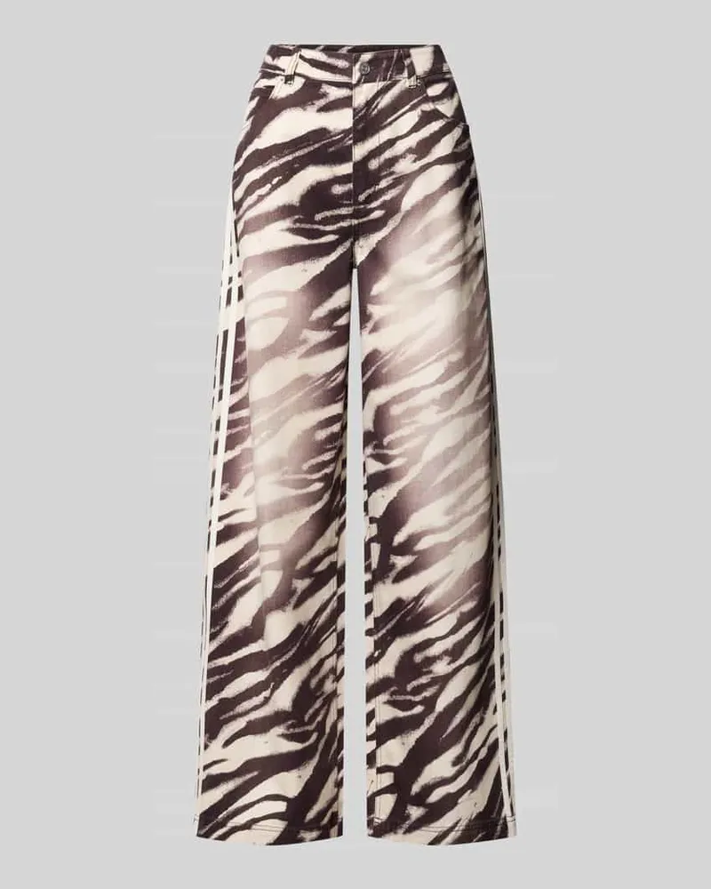 adidas Loose Fit Jeans mit Galonstreifen Schoko