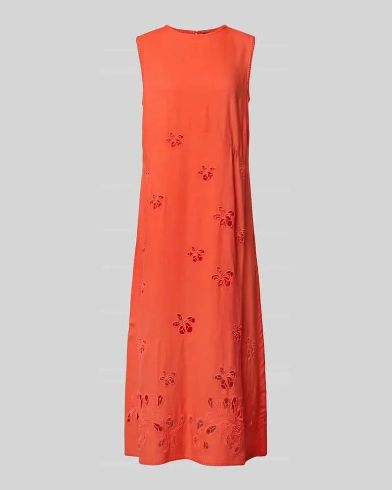 Marc Cain Relaxed Fit Midikleid aus reiner Viskose Koralle