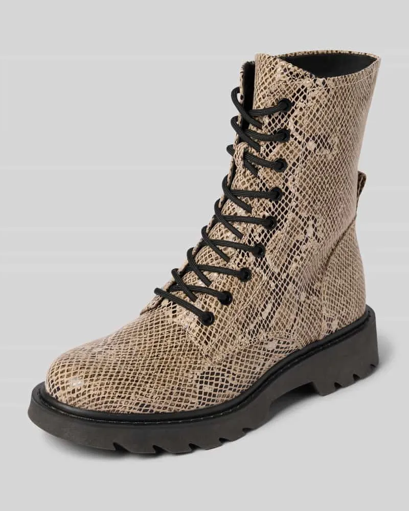 Tamaris Schnürstiefel mit Reißverschluss Beige