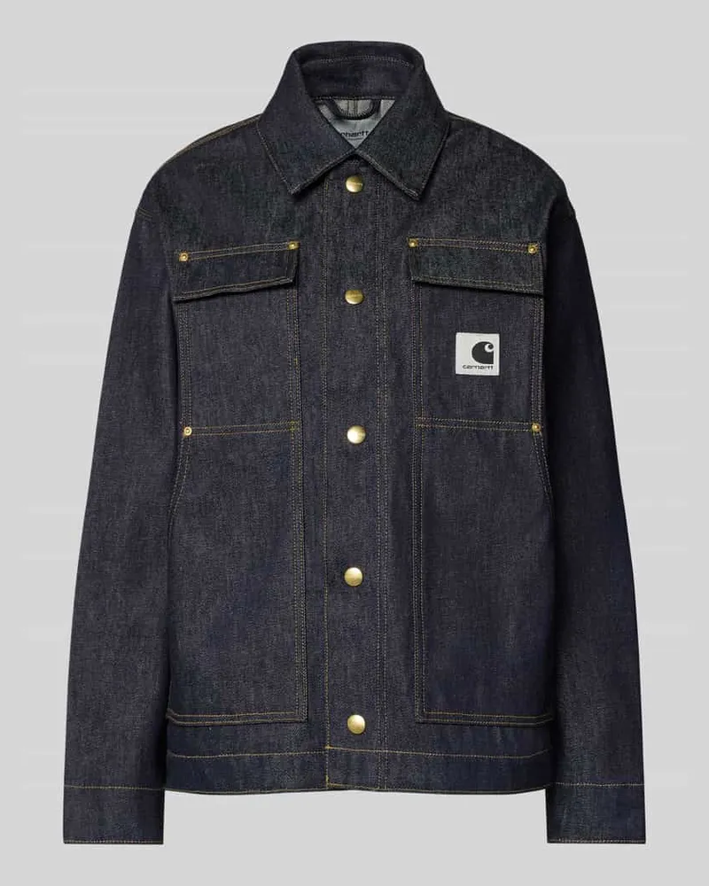 Carhartt WIP Regular Fit Jeansjacke mit Logo-Patch Modell 'Arctic Dunkelblau