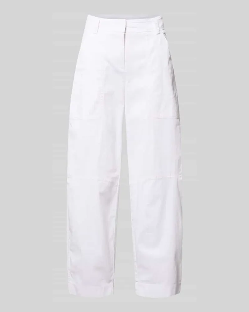Cambio Regular Fit Barrel Leg Hose aus Baumwoll-Mix Modell 'ORLY Weiss