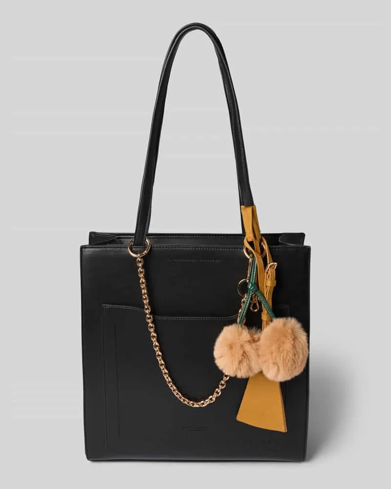 SEIDENFELT Shopper mit Anhänger Modell 'Lyby Black