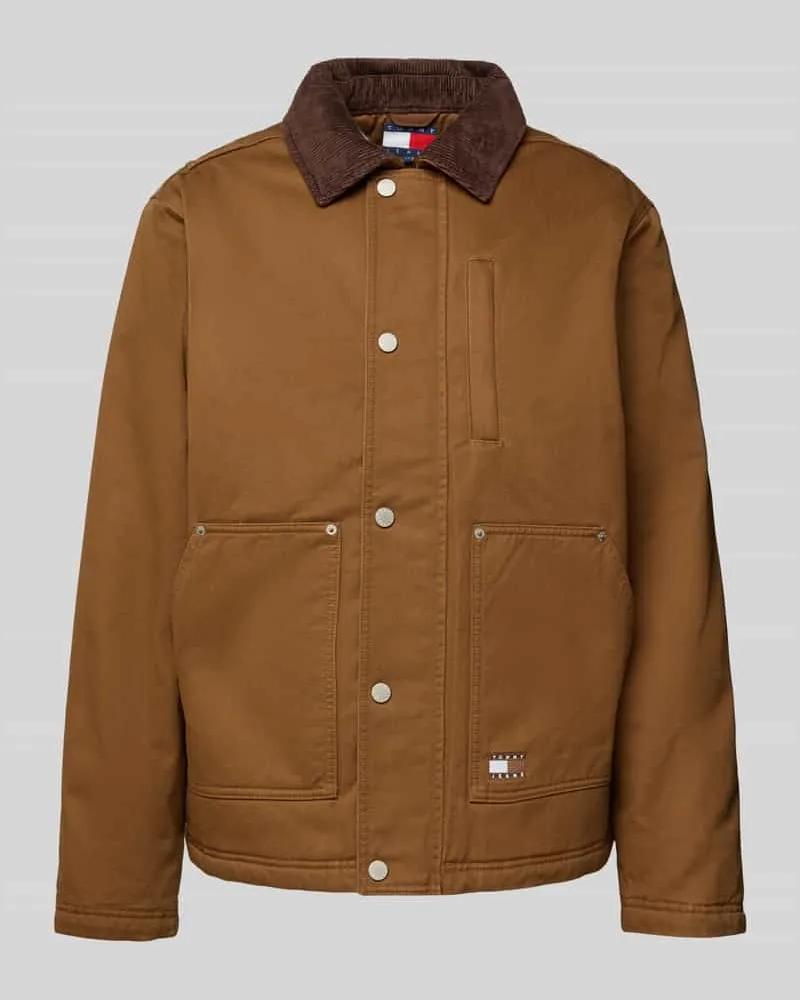 Tommy Hilfiger Regular Fit Blouson aus reiner Baumwolle Mittelbraun