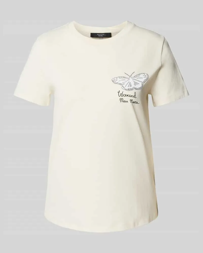 Max Mara T-Shirt mit Motiv- und Label-Print Modell 'GUGLIA Weiss