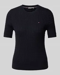 Tommy Hilfiger Strickshirt mit Logo-Stitching Marine