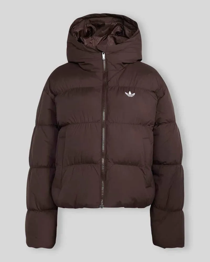 adidas Regular Fit Steppjacke mit Logo-Stitching Schoko