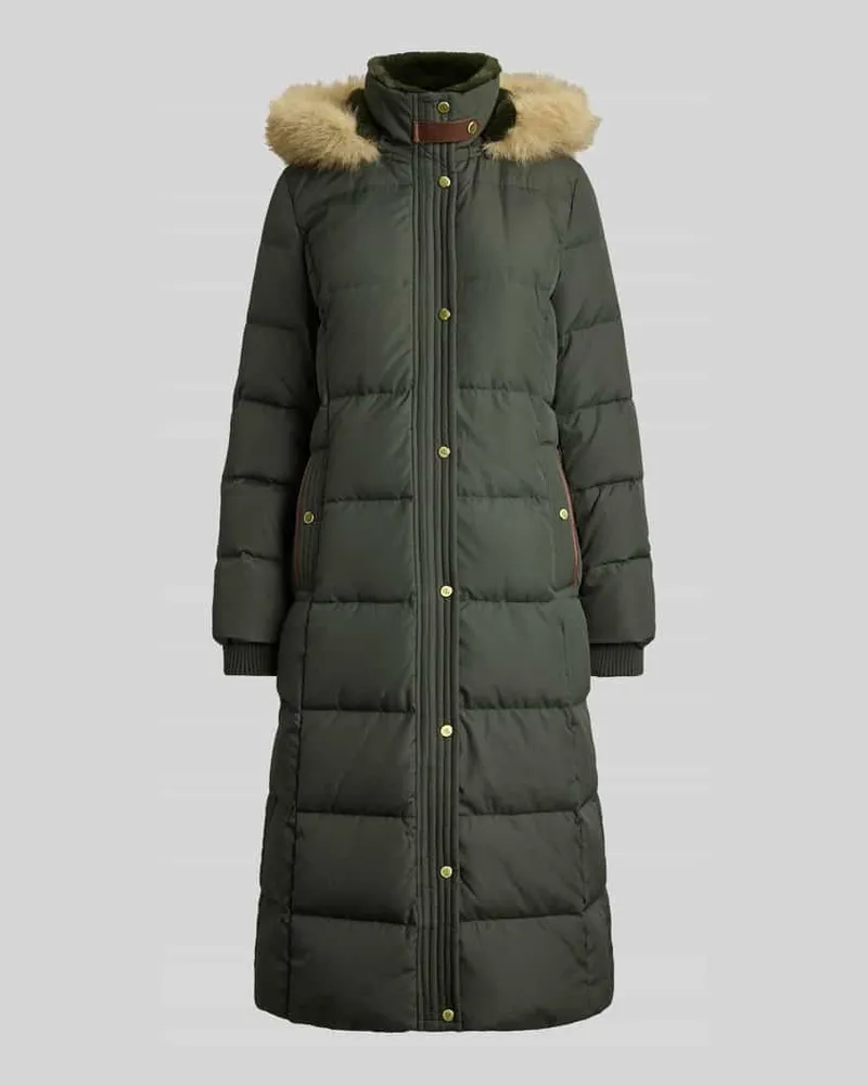 Ralph Lauren Daunenmantel mit abnehmbarer Kapuze Oliv