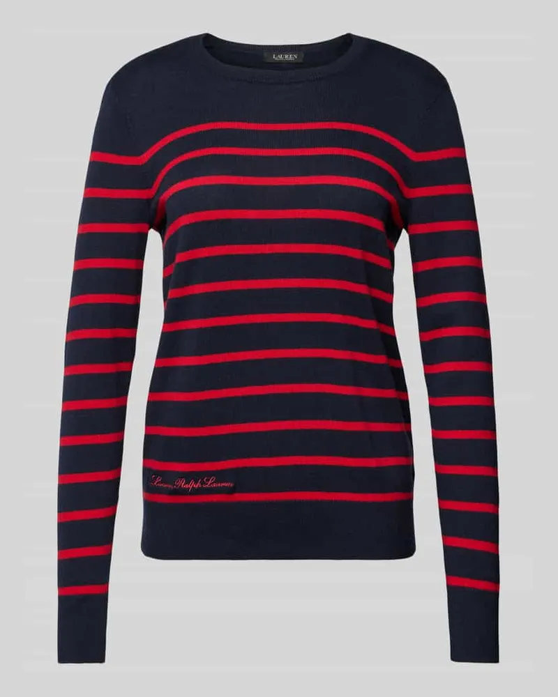 Ralph Lauren Strickpullover mit gerippten Abschlüssen Dunkelblau