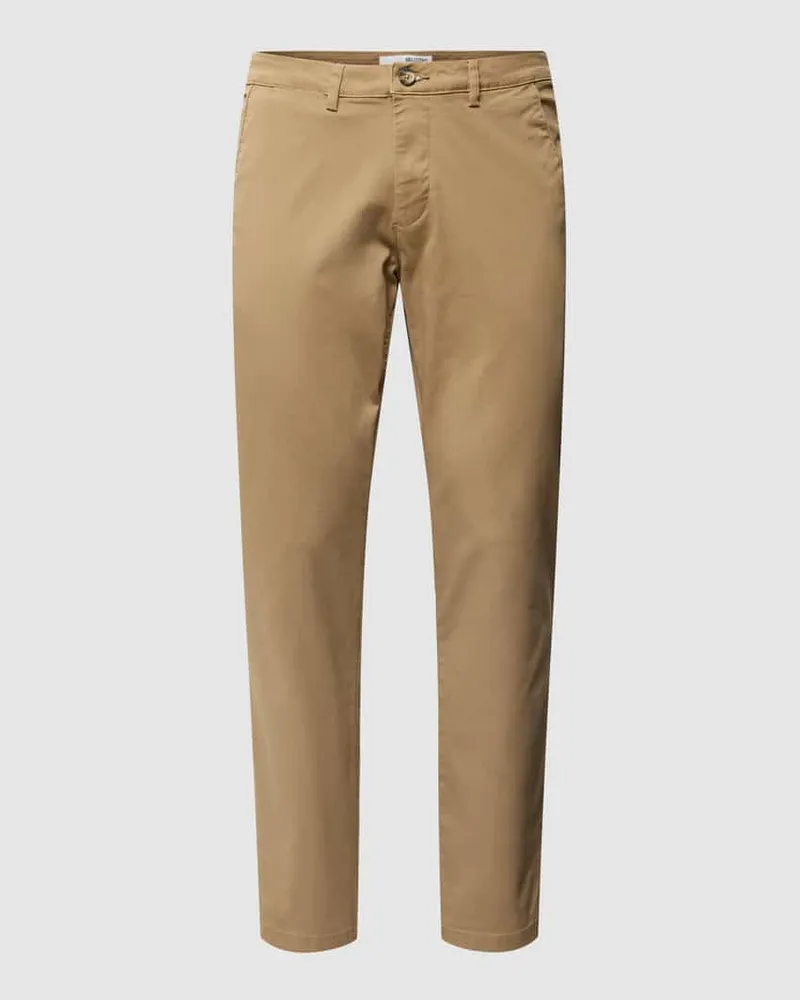 Selected Homme Slim Fit Chino in unifarbenem Design Modell 'NEW Miles Camel