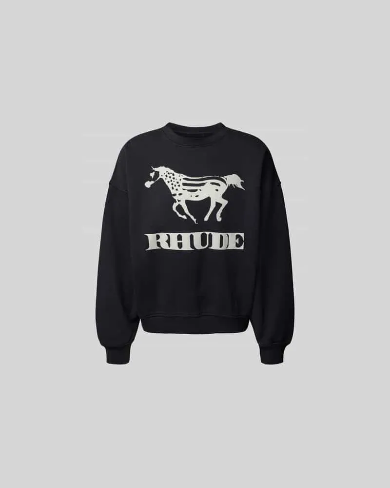 RHUDE Oversized Sweatshirt aus Baumwolle Black